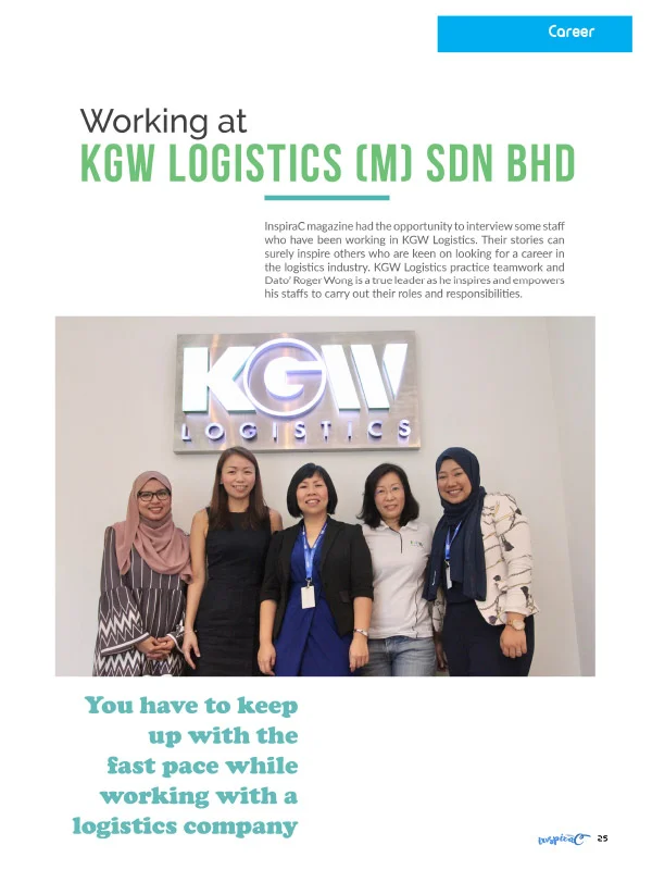 InspiraC Magazine - Working at KGW Logistics